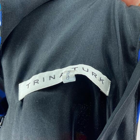 Trina Turk | Silk Geometric and Polka Dot Keyhole Dress Sz 8 - Picture 5 of 6